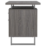 Weathered Grey 2-drawer Floating Top Office Desk B062P145457