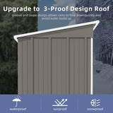 ZNTS Patio, Lawn & Garden,5*3FT Outdoor Storage ,Tool with Sloping Roof and Lockable Door,Metal W1598P152935