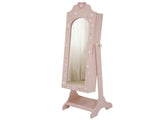 Pink, heart-shaped, MDF, spray-painted, 1-door, 1-shelf children's jewelry and mirror cabinet 11868552