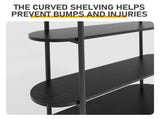 Arched Ceiling 4-Layer Open Shelving Double-Door Roller Shutter Display Case Display Rack with 44561009