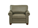 Living Room Sofa Single Seat Chair with Wood Leg Taupe Faux Leather W1097125451