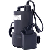 ZNTS 1/4 HP Automatic Swimming Pool Cover Pump 120 V Submersible with 3/4 Check Valve Adapter1850 GPH W465127590