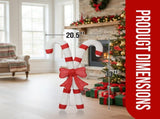 Lighted Candy Cane and Red Bowknot Christmas Decorations, Pre-lit 2D Holiday Decor with 100 Warm 14090929