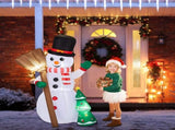 6.2FT Lighted Christmas Inflatable Decoration, Inflatable Snowman Holding Groom, Funny Blow Up Yard 19172104