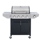 Propane Grill 4 Burner Barbecue Grill Stainless Steel Gas Grill with Side Burner, 46,500 BTU Outdoor W165083092