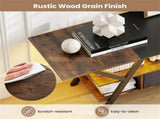 55" LED Light-Up TV Stand - 16 Colors4 Modes, Built-in Charging Station , Rustic 27863091