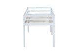 ZNTS Solid Wooden, Rubber Wooden Twin Loft Bed with Ladder, Bed Platform of Strengthened Slats , White W504P190951