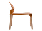 Summer - 4-Pack Tropical Orange Chairs Red Oak Wood Legs & PP Seat, Indoor Dining & Living Room W3450P322871