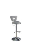 ZNTS Adjustable Bar stool Gas lift Chair Gray Faux Leather Chrome Base metal frame Modern Stylish Set of HS00F1643-ID-AHD