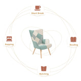 Accent Chair with Ottoman, Living Room Chair and Ottoman Set, Comfy Side Armchair for Bedroom, W56141241