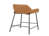 Daniella Industrial Counter Stool in Black Metal and Camel Faux Leather by LumiSource - Set of 2 B202P221714