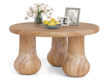 24" Round Mahogany Accent Table - Solid Wood, 110lbs Capacity, Indoor/Outdoor Use, Natural 66216560