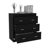 Georgia Three Drawer Dresser, Metal Handles, Superior Top -Black B20092062