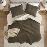 Waffle Knit Chenille Comforter Set Full/Queen B035P294136