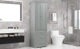 ZNTS Tall Storage Cabinet with Three Drawers for Bathroom/Office, Grey WF299282AAE