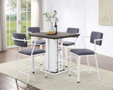 Grey and White Padded Counter Height Chair B062P209230