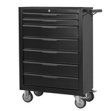 7-Drawering Tool Chest Cabinet, Large Capacity Metal Tool Box with Wheels and Cylinder Locking, W3037P242000