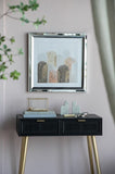 S/2 23.6x23.6" Kaiden Crystal Mirror Framed Wall Art on Mellow Golden Tint Background W2078P318309