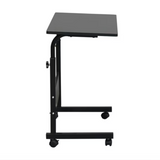 Rolling Desk Adjustable Height Side Table P2 Chipboard Steel Black 31.5x15.75in 02396702