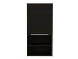 Medicine Single Door Cabinet 32" H, Two External Shelves, Two Interior Shelves, Black B097133163