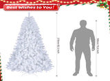 7FT Iron Leg White Christmas Tree with 1349 Branches 93237237