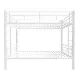 ZNTS Bunk Bed Twin Over Twin Size with Ladder and high Guardrail, Able to Split, Metal Bunk Bed, Storage W1935P194261