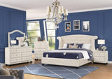 Modern Style Crystal Tufted Upholstery 5-Drawer Chest finished with Velvet Fabric made with Wood in B009136651