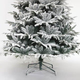 Snow Flocked Christmas Tree 7ft Artificial Hinged Pine Tree with White Realistic Tips Unlit W49819948