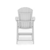 Dark Gray Adirondack Style Counter Chair Stylish HDPE Poly Lumber for Dining, Patio, and Garden B195P198789