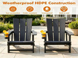 Black Weatherproof HDPE Outdoor Adirondack Chair, 330LBS Capacity Ergonomic Patio Lounge Chair with 49748678