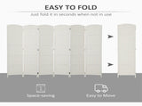 6FT Tall 6-Panel Folding Room Divider, White Weave Privacy Screen with Portable Partition Wall for 33669644