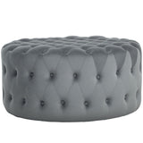 Round Ottoman Coffee Table with Velvet-feel Upholstery 55582943