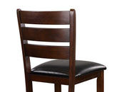 ZNTS Contemporary Style Set of 2 Counter Height Chairs Dark Oak Finish Wood Faux Leather Upholstered Seat B01146338