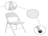 6pcs Elegant Foldable Iron & PVC Chairs for Convention & Exhibition White 05909506