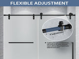 56"-60" W x 60" H Matte Black Frameless Single Sliding Shower Door, Bathtub Door, 5/16" T5595P616437