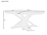 Retro Functional Extendable Dining Table with a 12" Leaf for Dining Room and Living Room 03330785
