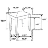 White Vanity Stool with Padded Seat B062P153878