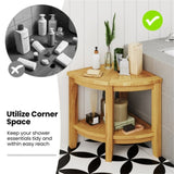 Bathroom Shower Chair,Teak Wood Shower Bench with Storage Shelf 84391729