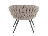 Contemporary Chair in Black Metal with Grey Faux Leather and Grey Fabric B202P223437
