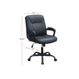 ZNTS Adjustable Height Office Chair with Padded Armrests, Black SR011680