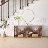 70.87 inch Farmhouse Console Table, X Shape Detachable ExtraLong Table with Storage for Entryway, W2317P233342