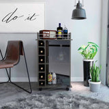 Cannon 2-Drawer Nightstand Black and Dark Oak B06280612