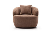 360&deg Swivel Mid Century Modern Curved Sofa, 1-Seat Cloud couch Boucle sofa Fabric Couch for Living W87691483