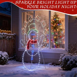 5FT Fun Juggling Snowman Christmas Yard Decorations, Pre-lit 2D Animated Snowman with 358 LED 52375497