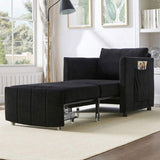 Upholstered Convertible Sleeper Sofa, 31.5" Pull Out Sofa Bed with 5-Position Adjustable Backrest, N719P272689B