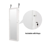 Retro Wood Whole Body Mirror Decoration Storage Mirror Jewelry Mirror Cabinet White 30030813