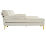 280*130*85 U-Shaped 4-Seat Linen Seat Frame Wooden Frame Back Iron Frame Golden Feet Indoor Modular 61904098