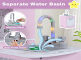 Interactive Kids Play Kitchen with Ice Maker & Chalkboard, Corner Design Pretend Cooking Set with 58335209