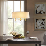 5-Light White Drum Shade Chandelier B03599265
