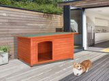 Waterproof Wood Dog House Pet Shelter Natural Wood Color L 86988362